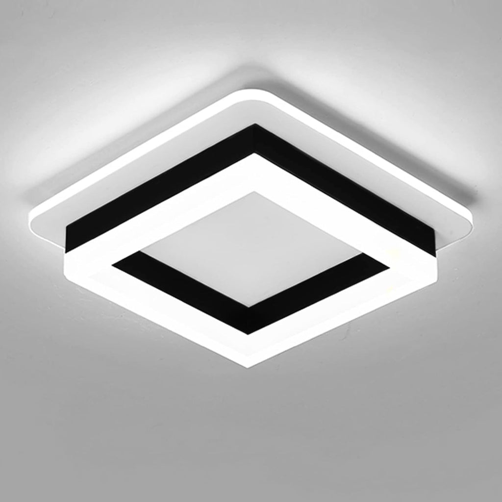 Modern 2-Square Frame LED Flush Mount Ceiling Light