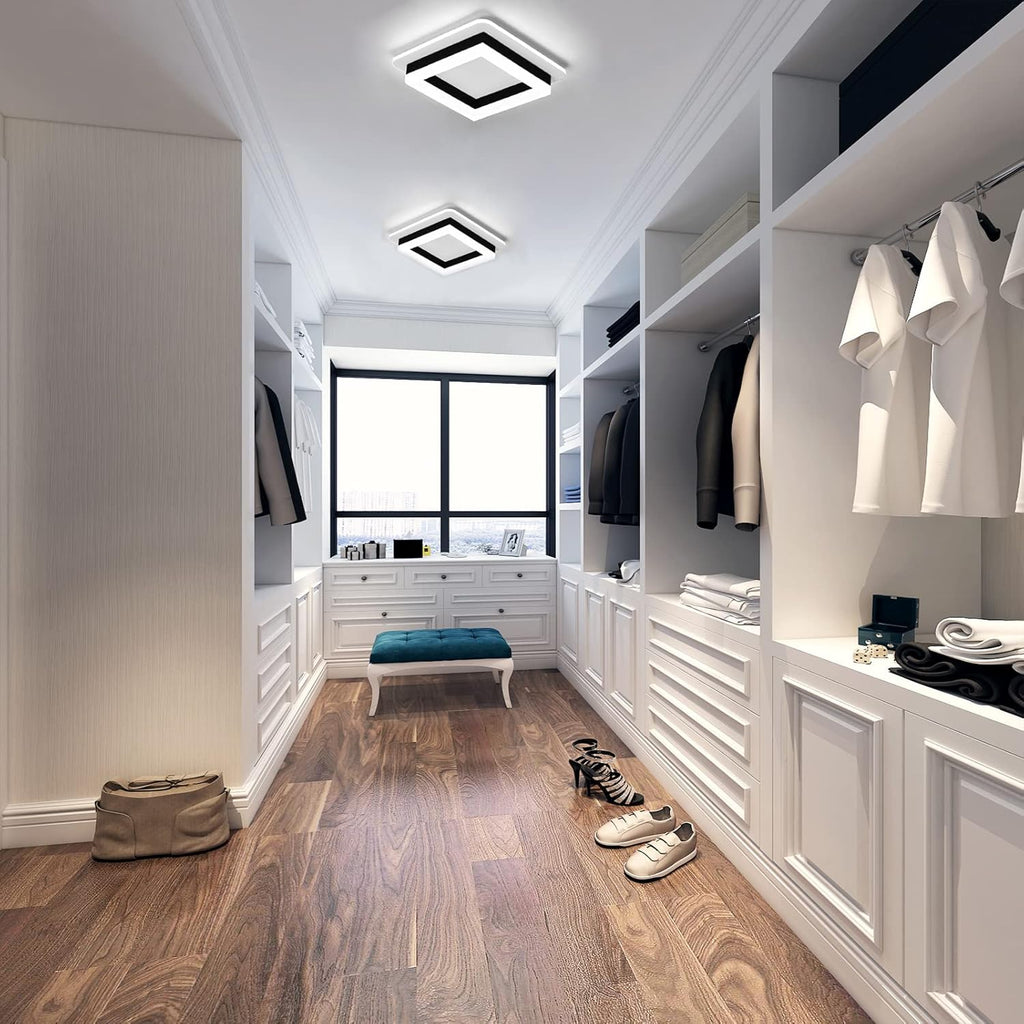 Modern 2-Square Frame LED Flush Mount Ceiling Light