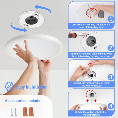 Daylight White LED Flush Mount Ceiling Light